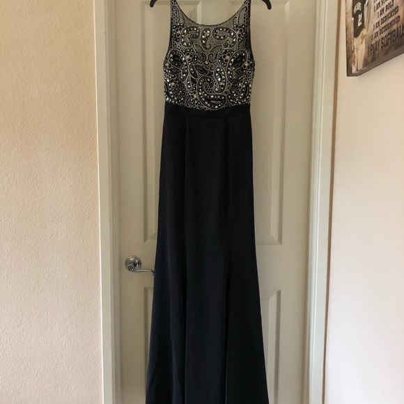 black and silver mermaid dress